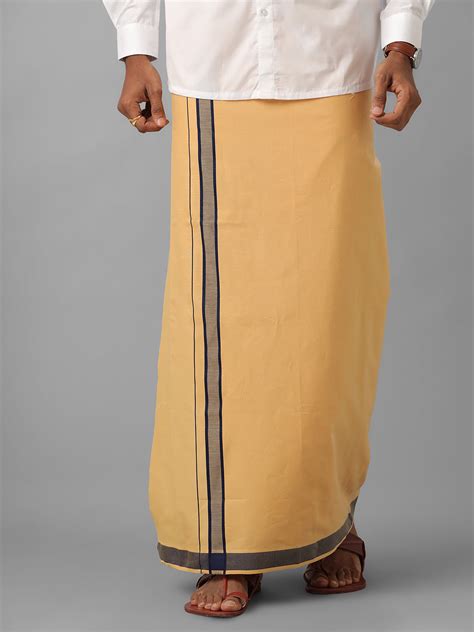 Mens Fancy Border Colour Dhoti Ahimsa Lite Kavi