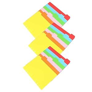 VILLCASE 18pcs Separator Page Cardboard Binder Dividers Color Folders ...