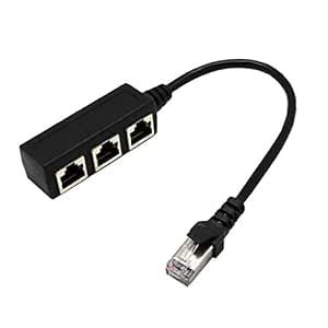 RJ45 Splitter Connector 1 to 3 Ways Ethernet Cable Interface Adapter ...