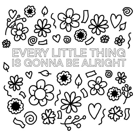 Every Little Thing is Gonna Be Alright PDF Colouring Page - Etsy