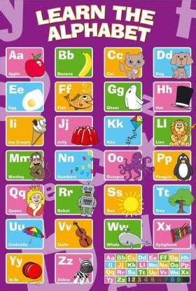 Abcd alphabet chart Poster Multicolor Photo Paper Print Poster ...