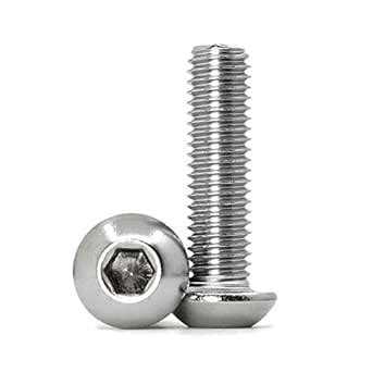 M6-1.0 x 60mm Button Head Socket Cap Screws Metric, Passivated 18-8 ...