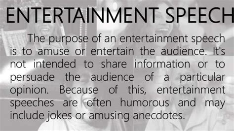 Image result for Entertainment Speech Examples