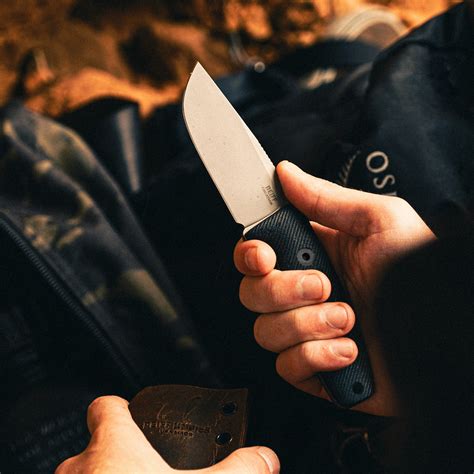 Circadian Clip Point EDC Fixed Blade Knife (CPM MagnaCut, Stonewash, B ...