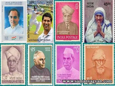 Famous Persons and their Postage Stamps | SamanyaGyan
