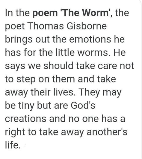 critical apprication of the poem the worm - Brainly.in