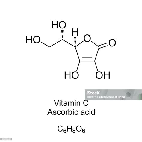 Vitamin C Ascorbinsäureskelettformel Und Molekulare Struktur Stock Vektor Art und mehr Bilder ...