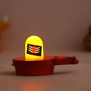 Buy eCraftIndia White & Red Water Sensor Shivling Smokeless LED Light ...