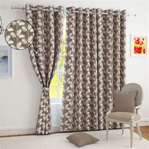 Buy Story@Home Brown Floral Jacquard Window Curtain (5 Feet) Online