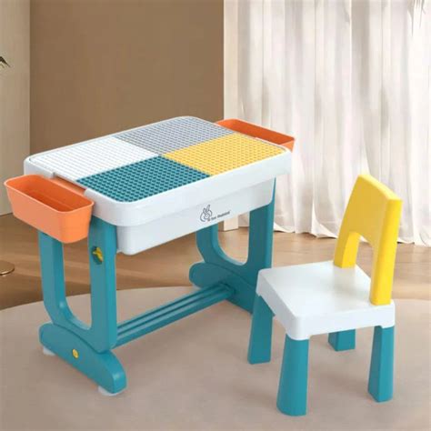 R for Rabbit Little Genius Learner Kids Study Table Set With Chair -Bl ...