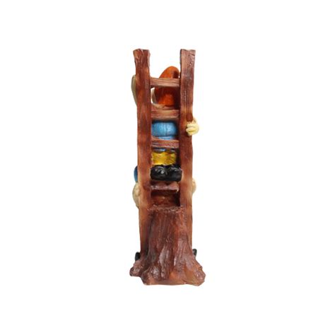 Buy Resin Gnome/Dwarf Climbing Stairs Statue Red & Green Online ...