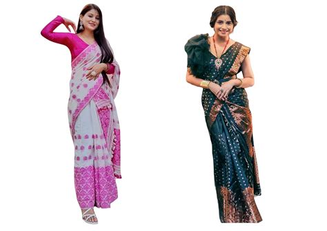 Buy VM Selling Hub Women's Assamese Cotton Blend Traditional Assam ...