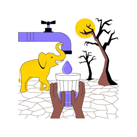 Manque d'illustration vectorielle de concept abstrait d'eau douce ...