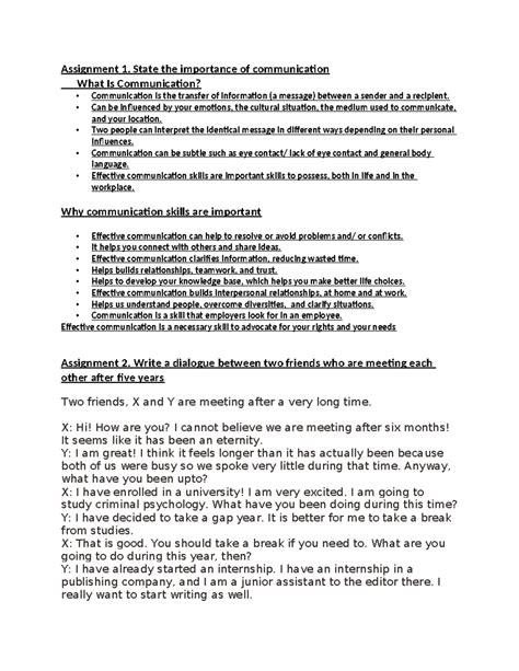 Assignment of English - Assignment 1. State the importance of ...