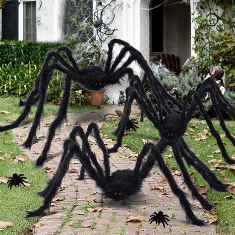 30in Large Spider Decoration 3-Pack Giant Spider Halloween Decorations ...