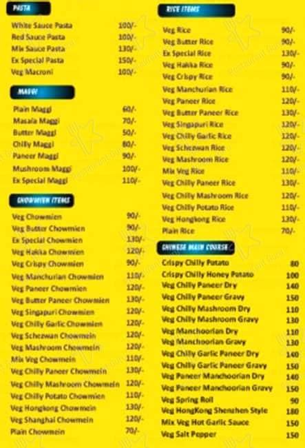 Menu at Ex Chinese Food Court, New Delhi, F-2/18-19