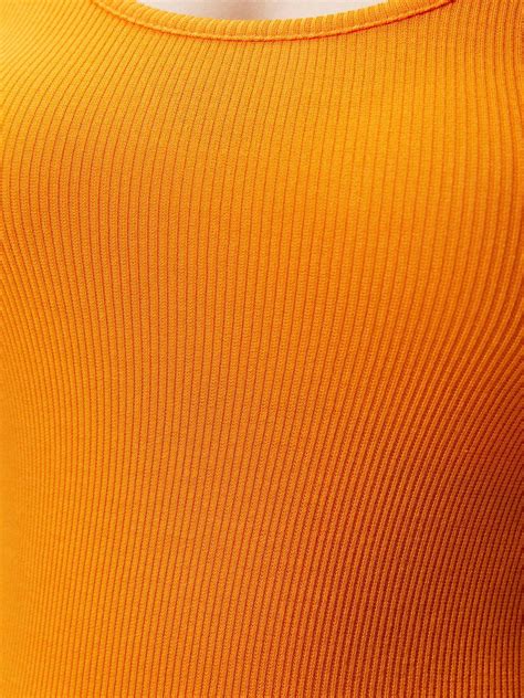 Orange Scoop Rib T-Shirt