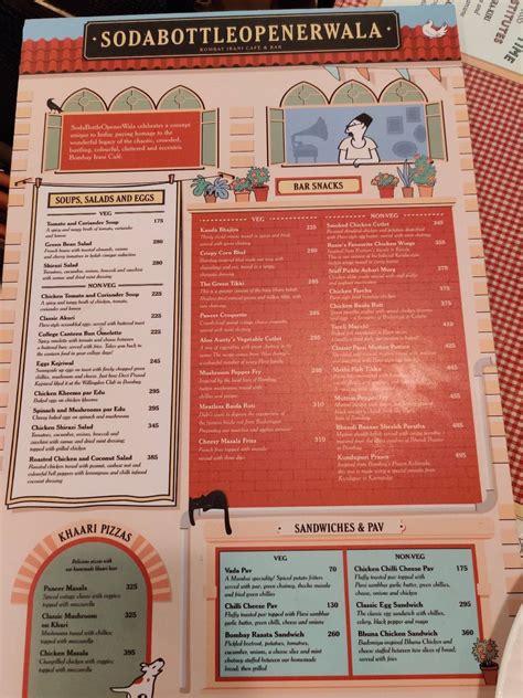 Menu at SodaBottleOpenerWala, Kolkata
