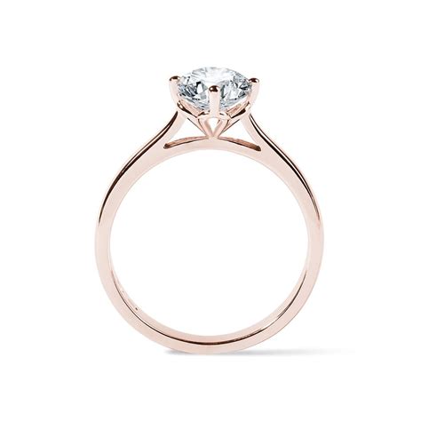 Engagement Ring with 0.8 Ct Diamond in Rose Gold | KLENOTA