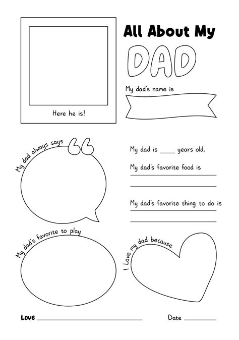All About My Dad Printable - Printable Free Templates