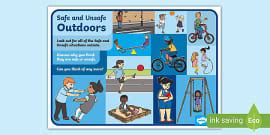 Safe and Unsafe in the Classroom Activity Poster