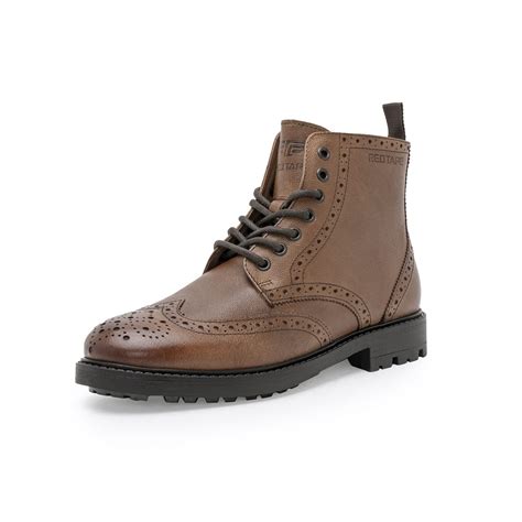Buy Red Tape Biker Boots for Men | Lace-Up Genuine Leather Boots Dark ...