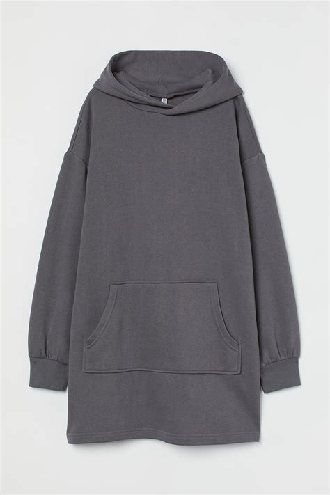 Hooded sweatshirt dress - Dark grey - Ladies | H&M IN