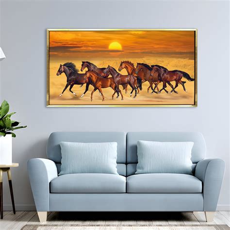 7 Horses Vastu Canvas Paintings: Positive Energy and Abundance – Paper ...