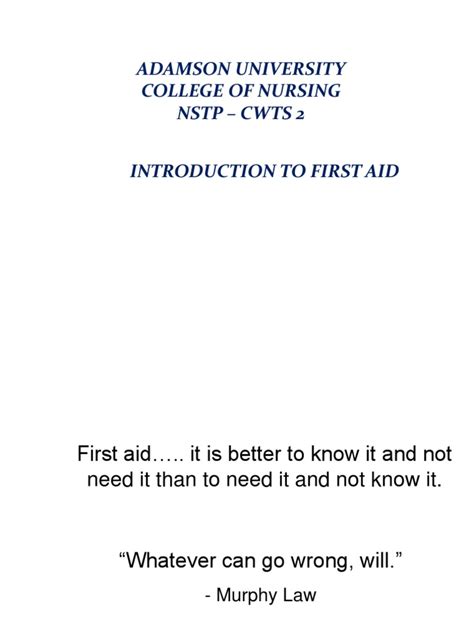 Image result for First Aid Introduction Narrative Reprt