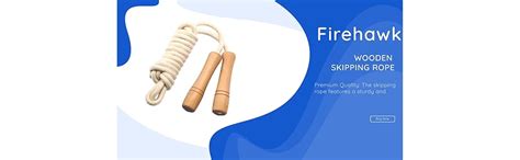 Buy Firehawk Wooden Skipping Rope for Kids & Girls - Adjustable Cotton ...