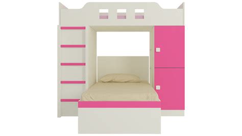 Adona Siona Twin Bunk Bed with Wardrobe, Study Desk, Open Shelves and ...