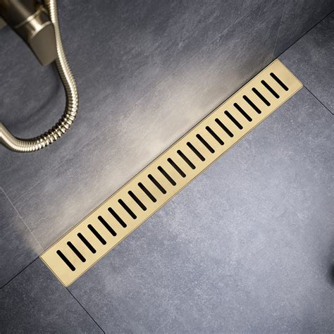 Linear Shower Drain 24 Inch Floor Drain With Removable Pattern ...
