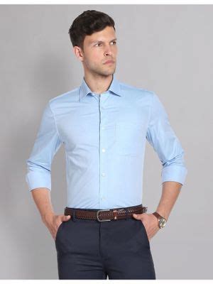 Buy AD By Arvind Cutaway Collar Solid Cotton Formal Shirt Online