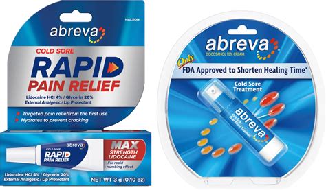 Amazon.com: Bundle of Abreva Cold Sore Treatment Rapid Pain Relief ...