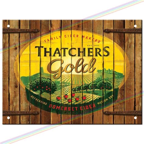 SIGNS 2 ALL Thatcher's Gold Logo Metal Sign - Hanging Wall India | Ubuy
