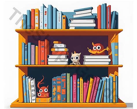 Kids Bookshelf Clipart