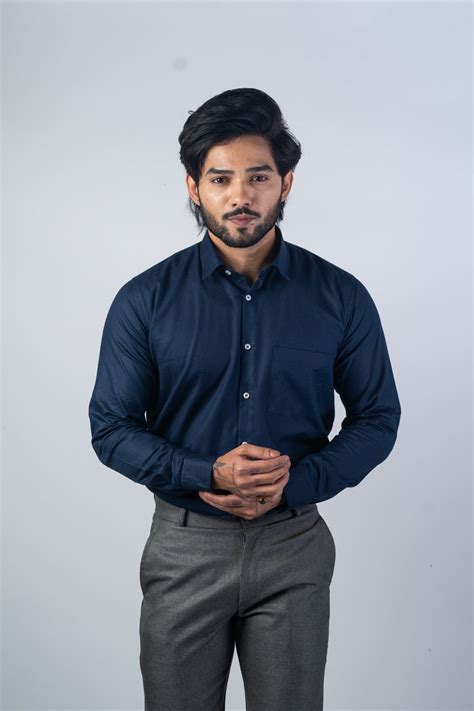 Navy Blue Color Solid Pure Cotton For Men – Punekar Cotton