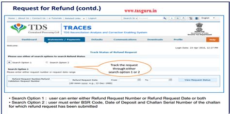 How to raise online request for TDS Refund