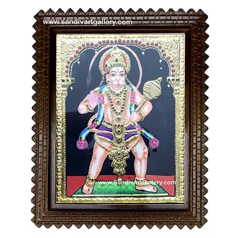 Authentic Veera hanuman Tanjore Painting online| Best Quality and Price ...
