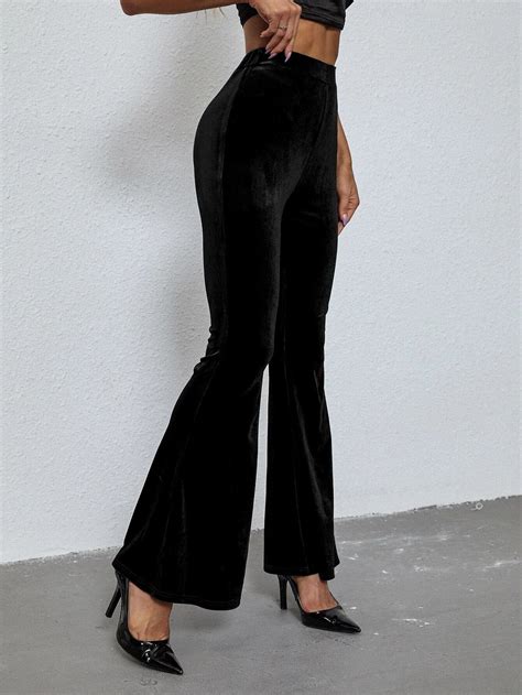 Casual Outfits | High Waist Velvet Bell-Bottom Pants | High waisted ...