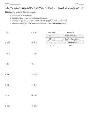 Fillable Online vsepr polarity practice Fax Email Print - pdfFiller
