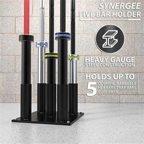 Buy Synergee 5 Barbell Holder Storage & Organization for Home ...