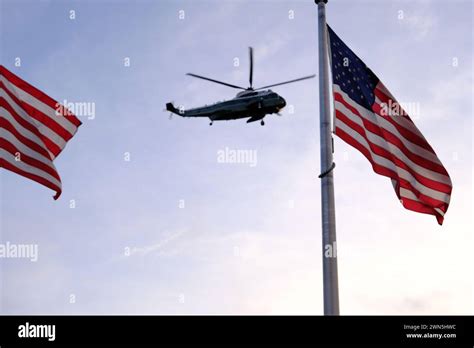 The presidential helicopter, known as Marine One when the president is aboard