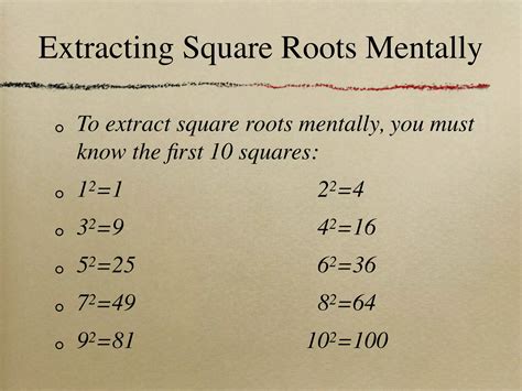 Extracting Square Roots Mentally | KEY
