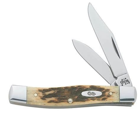 CASE Folding Pocket Knife Chrome Vanadium Steel Blade Amber Handle ...