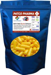 PATCO PHARMA RAW MATERIALS & EQIPMENTS Size 0 Yellow Empty Gelatin Pill ...