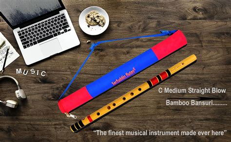 Sarfuddin Flutes C Medium Straight Blow Bamboo Flute Fipple Bansuri ...