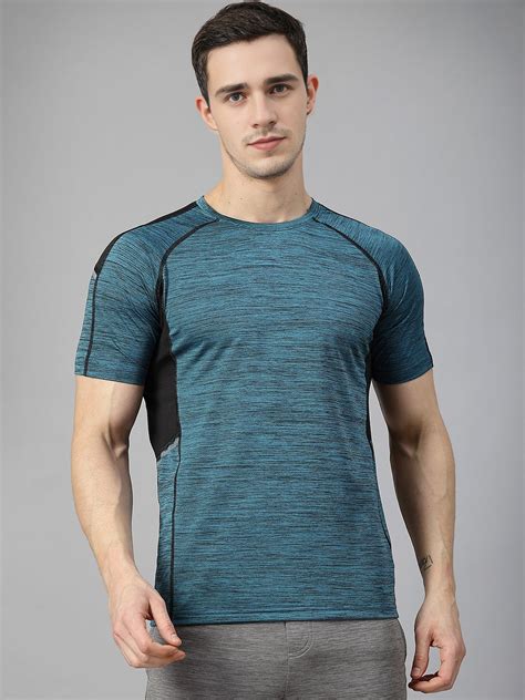 Buy Men's Blue Half Sleeves Gym Regular Fit T-Shirt | Chkokko