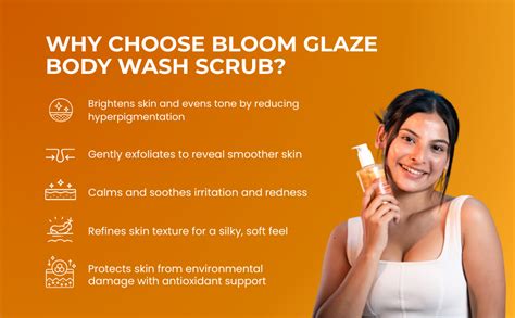 Buy Suroskie Bloom Glaze Brightening Glow 2-in-1 Body Scrub Wash with ...