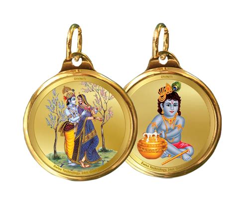 24K Gold Plated Radha Krishna God Pendant – PujaShoppe